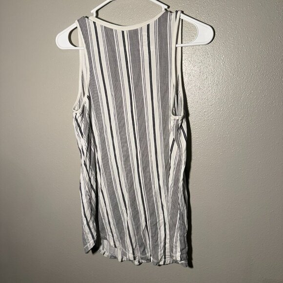 Maurices 24/7 white & black vertical striped tank - Picture 2 of 3